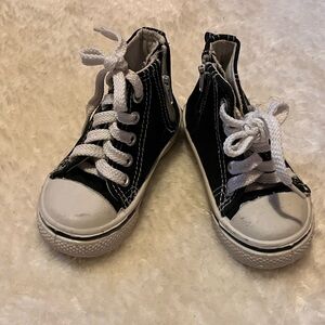 Vintage Sport Kids Black and White high top Sneakers